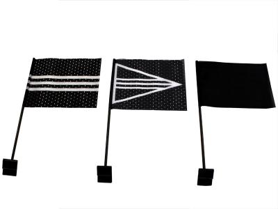 Autovlaggen of rouwvlag te gebruiken op volgauto's in een uitvaartstoet.